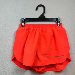 BOA WOMENS 1" ELITE SPLIT RUNNING SHORT- NEON SUNKISS